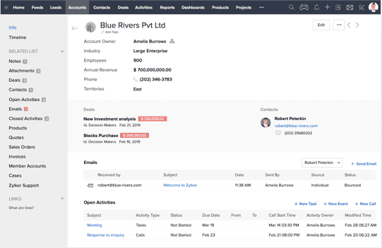 Zoho CRM for Financial Services- Assets under management (AMU)