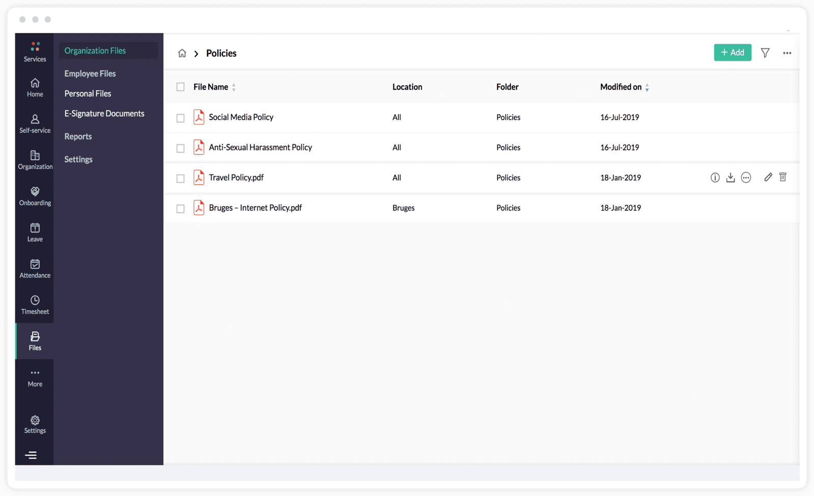 Zoho HR and recruitment- Zoho People- manage documents